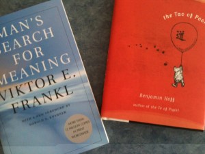 The two books I needed for my online course in happiness. 