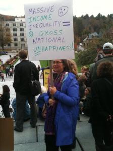 At the Vermont statehouse for a 2011 Occupy protest.