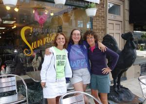 A happy day in 2012 when I got to walk with Paula Francis (left) and Linda Wheatley (right).